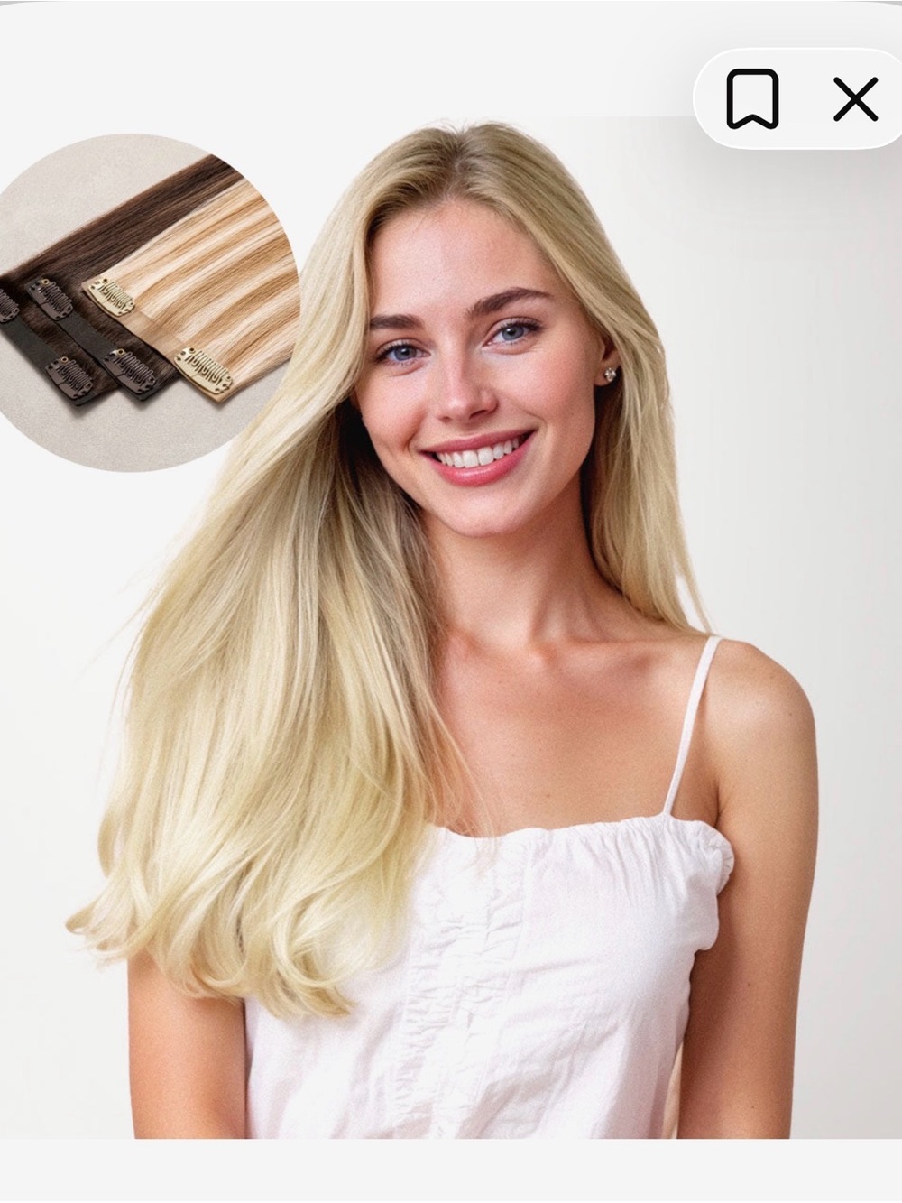 GOO GOO Clip in Hair Extensions 20” 60A Platinum Blonde New